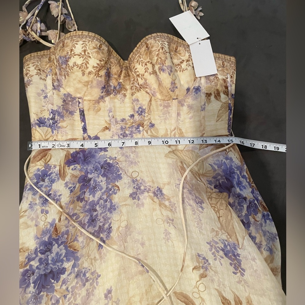 ZIMMERMANN Dawning Picnic Dress in Lilac Floral NWT AU 3/ US 10 - Picture 7 of 15
